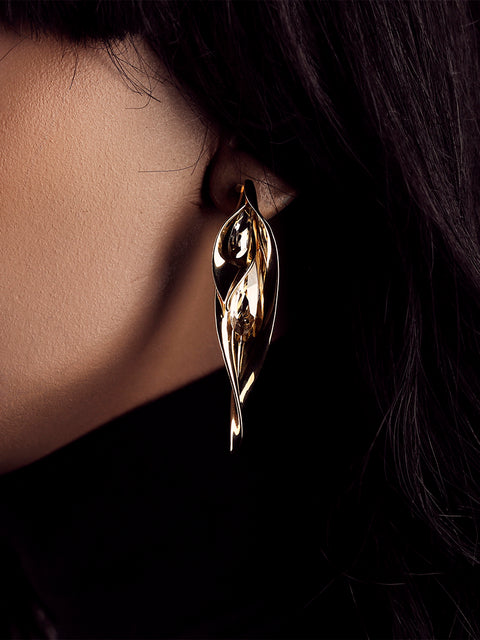 RS.8.S.E.010 | DOUBLE FROND SANSEVIERIA AND CRYSTAL EARRINGS