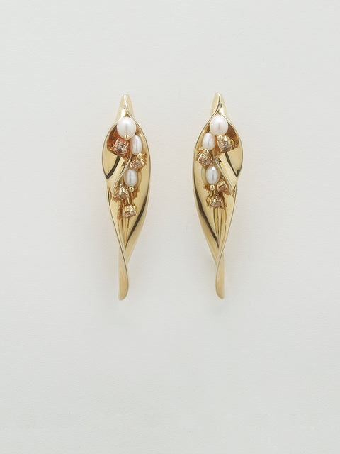 clustered double frond sansevieria earrings