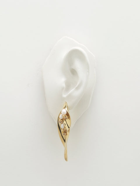 clustered double frond sansevieria earrings