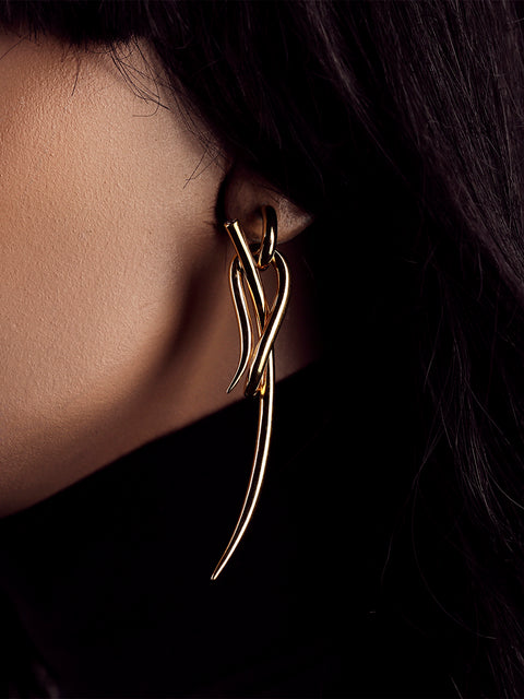 wrapped tabua hoop earrings with crystal tip