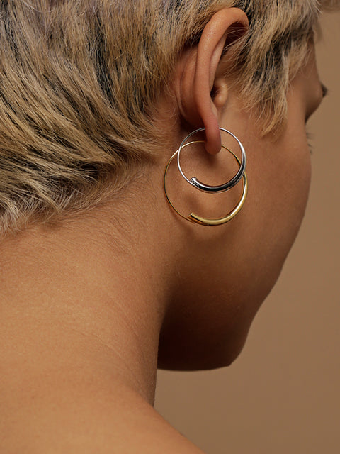 tapered tabua hoops with crystal tip
