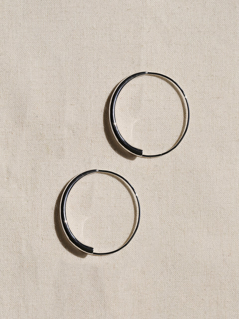 large tapered tabua hoops with crystal tip