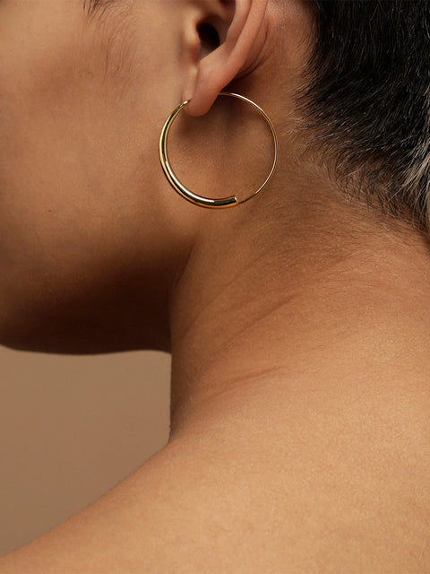 large tapered tabua hoops with crystal tip