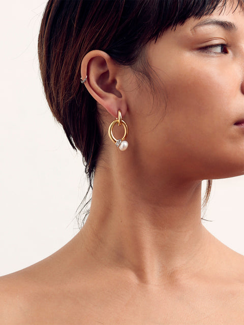 closed tapered tabua drop hoop earrings