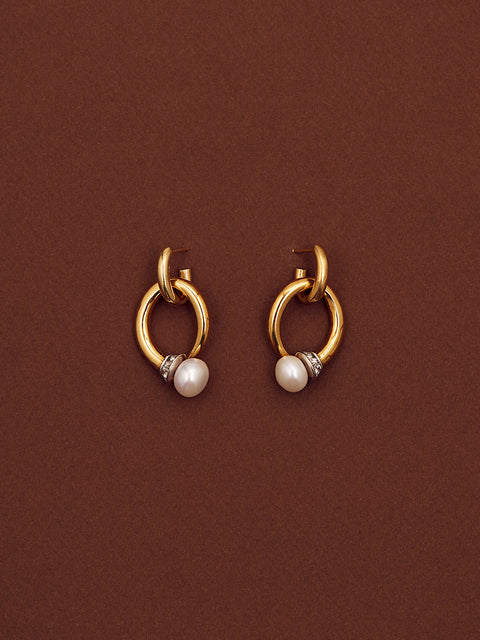 closed tapered tabua drop hoop earrings