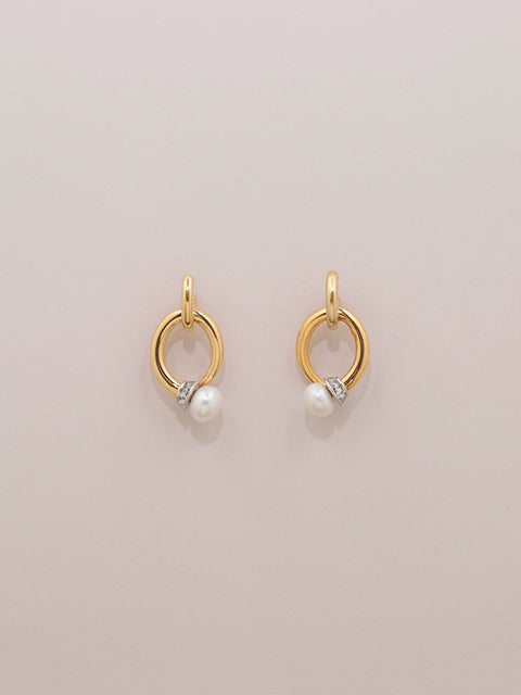 closed tapered tabua drop hoop earrings