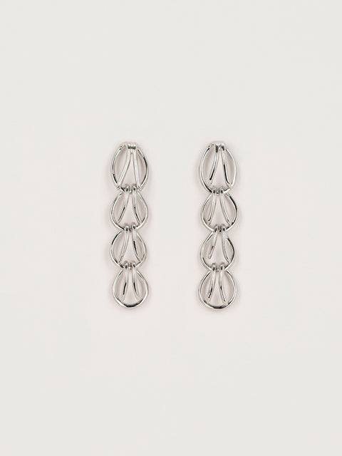 broken link chain long drop earrings