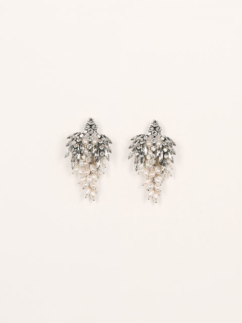 clustered palms frond earrings