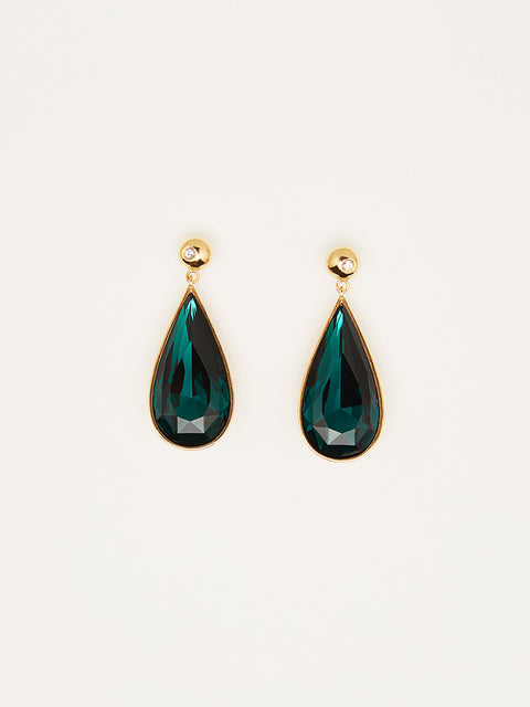 emerald tear drop earrings