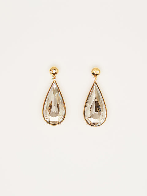 pearl and crystal tear drop earrings
