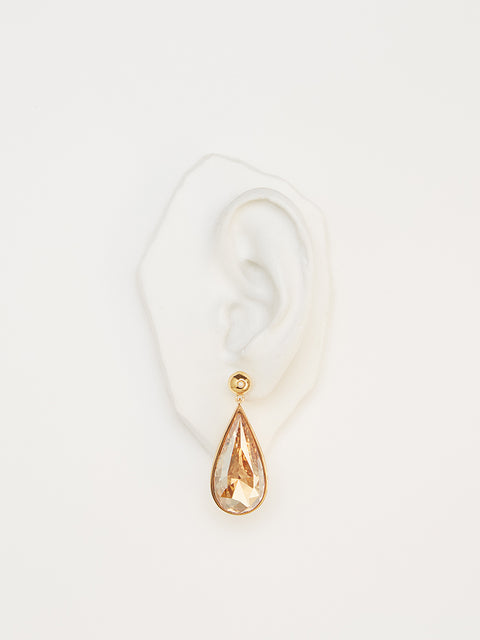 pearl and golden shadow teardrop earrings