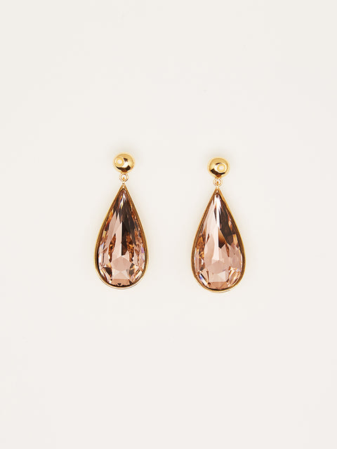 pearl and rose teardrop earrings