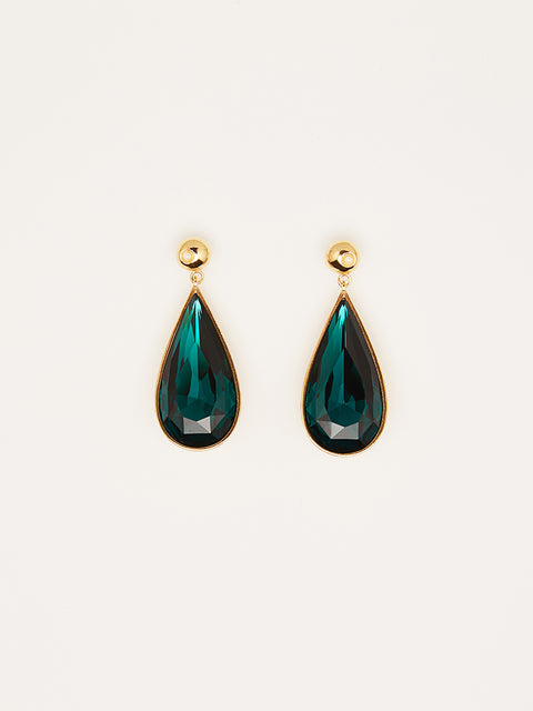 pearl and emerald teardrop earrings