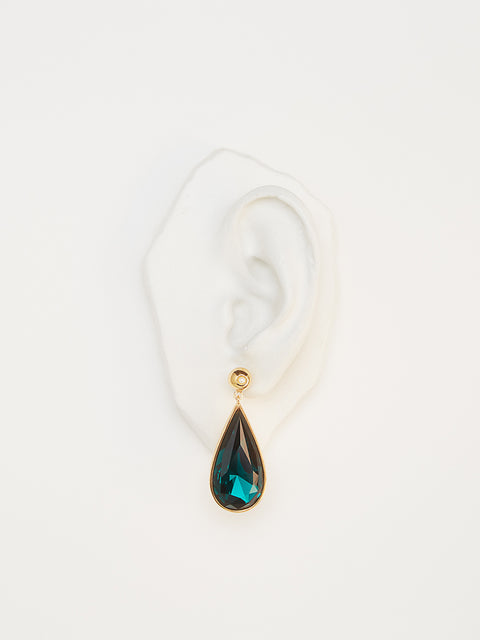 pearl and emerald tear drop earrings