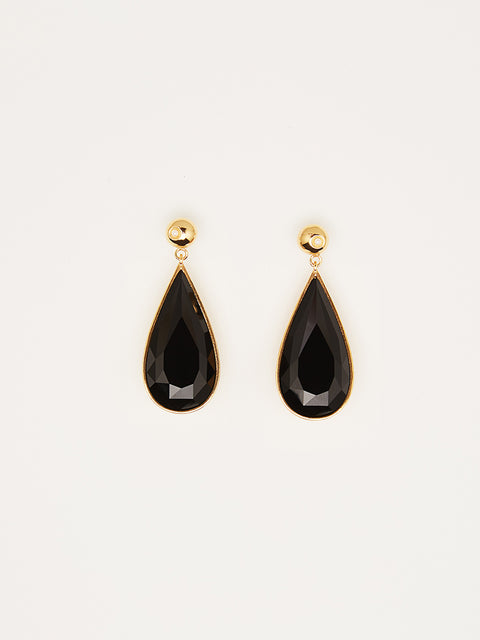 pearl and jet teardrop earrings