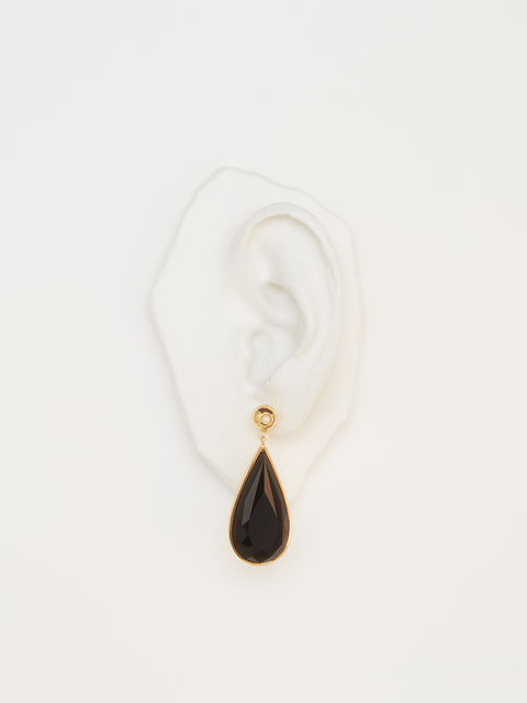 pearl and jet teardrop earrings