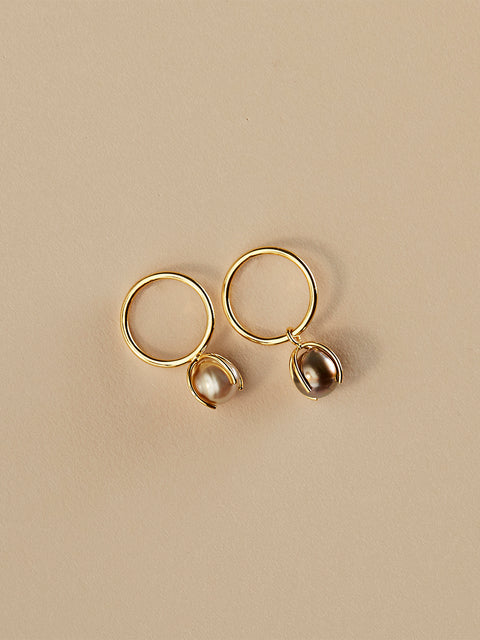 fiji pearl drop ring set