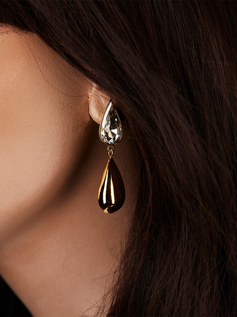 medium hidden tear reverse drop earrings