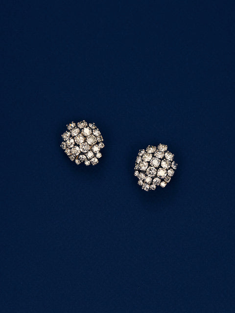 crystal lobe cap earrings
