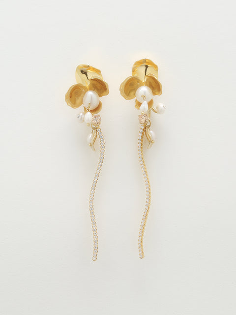 clustered flor drop earrings