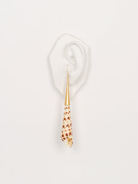mismatched shell drop earrings