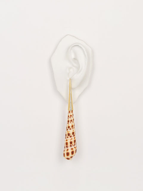 mismatched shell drop earrings