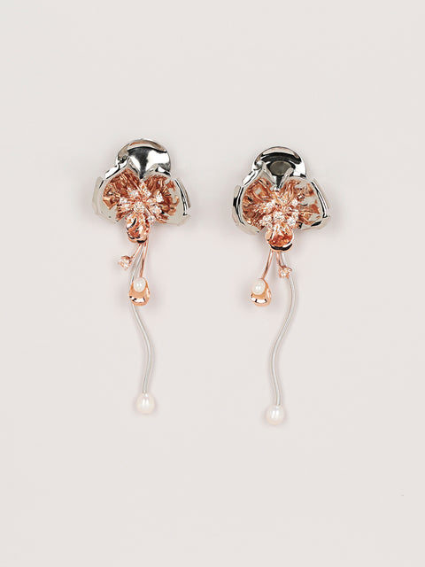 RS.IL.E.041 | FLOR ROSADA DROP EARRING