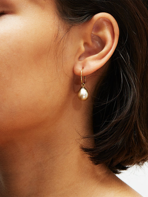 fiji pearl drop hoop earrings