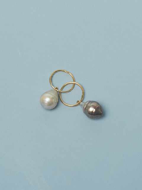 fiji pearl drop hoop earrings