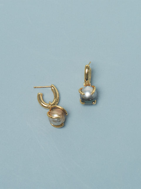 fiji pearl drop oval hoop earrings