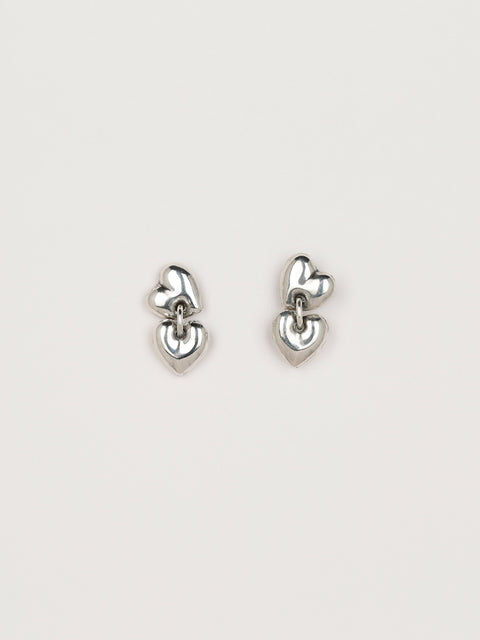 two linked hearts earrings