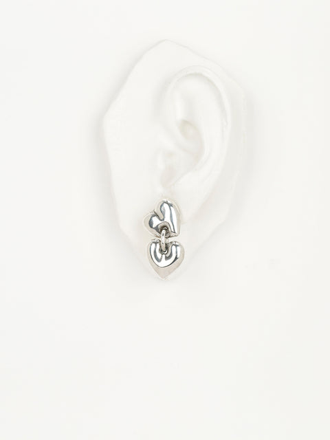 two linked hearts earrings