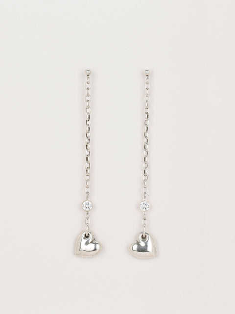 RS.LH.E.008 | LONG DROP LINKED HEART EARRINGS