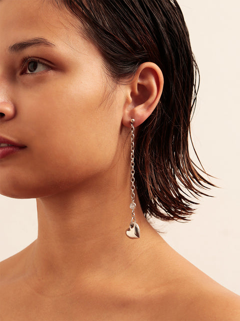 RS.LH.E.008 | LONG DROP LINKED HEART EARRINGS