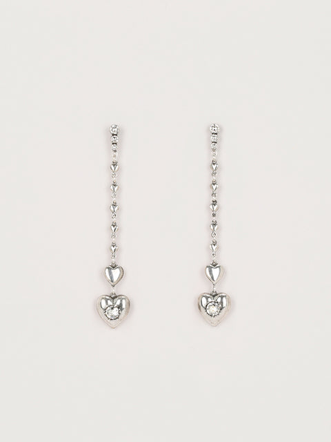 chain of hearts drop earrings