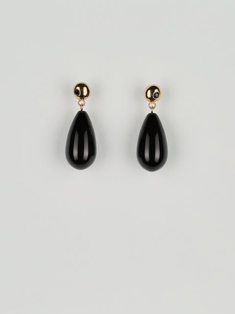 onyx tear drop earrings