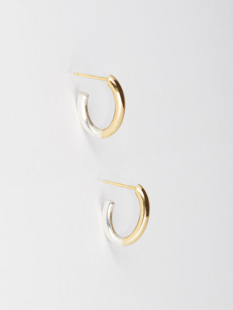 two tone solid oval hoops