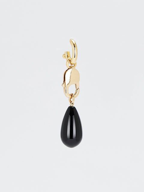 onyx tear drop and oval hoop