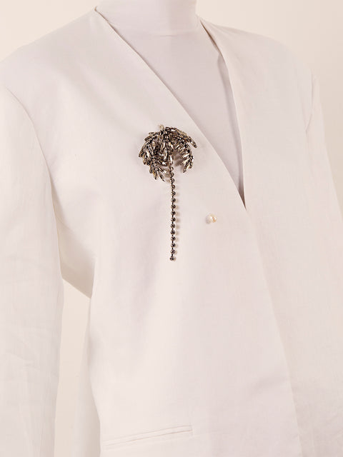 crystal coconut tree brooch