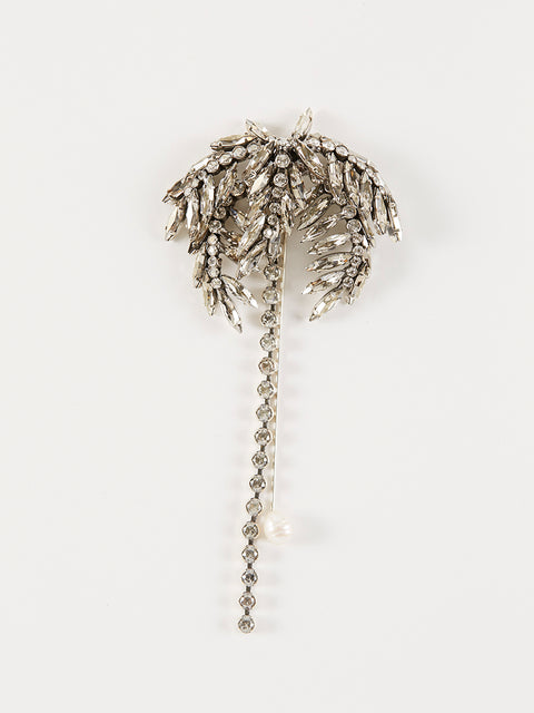 crystal coconut tree brooch