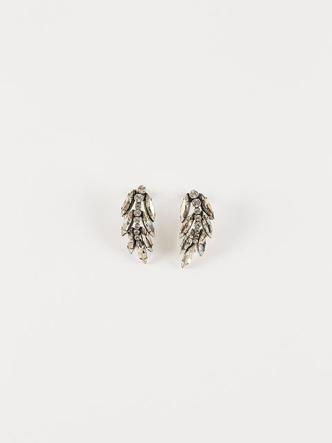 crystal palm frond earrings