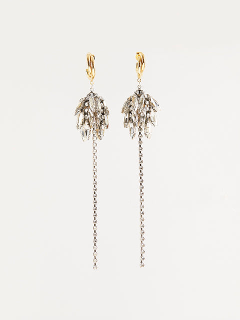crystal coconut tree drop earrings