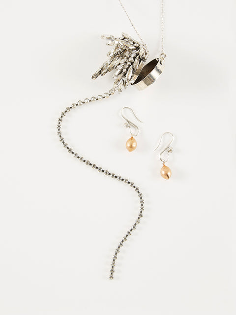 crystal coconut tree mini bag & coconut earrings