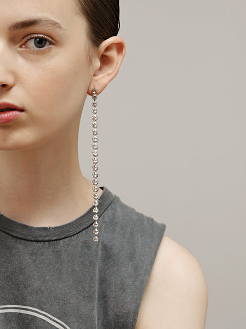 medium crystal line drop earrings