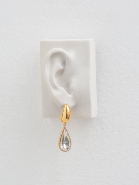 crystal teardrop half hoop earrings