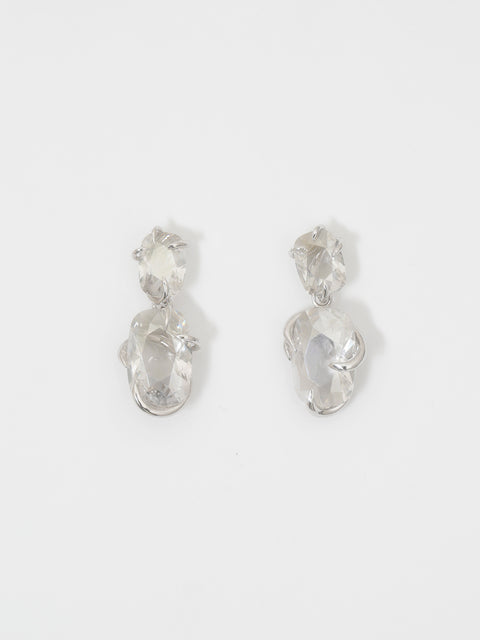 imperfect set double crystal drop earrings