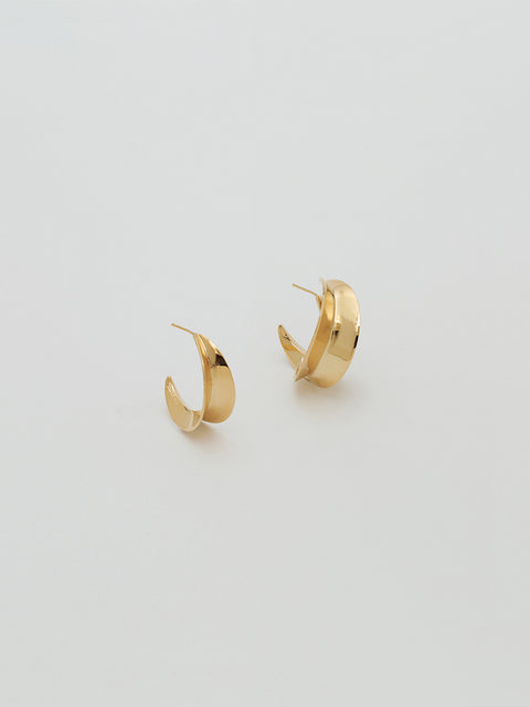 mismatched small double sansevieria hoop earrings