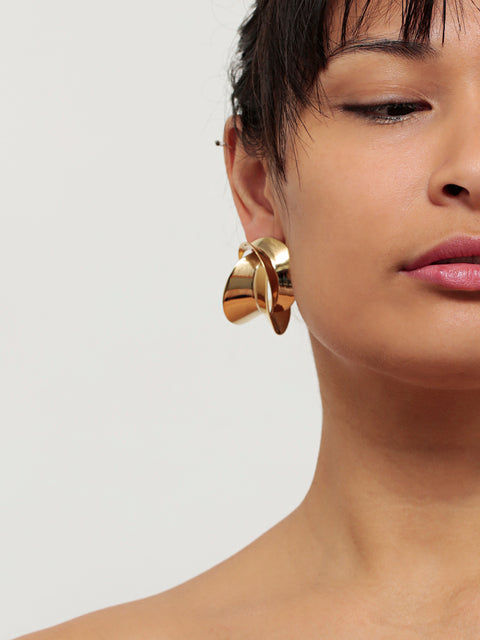 double sansevieria hoop earrings