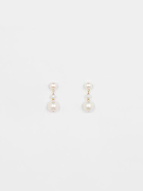 3 pearls drop earrings