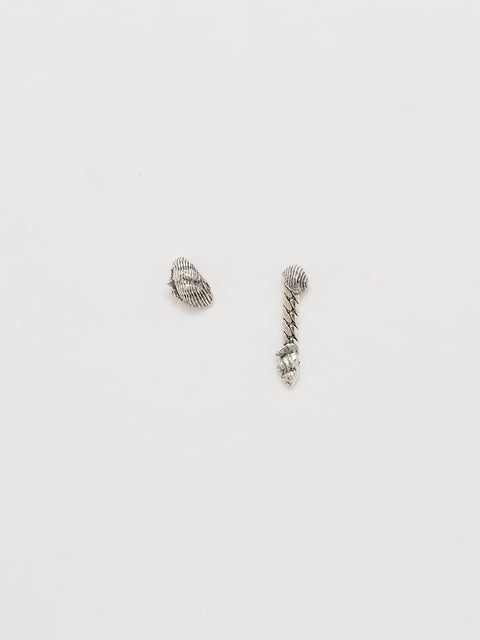 mismatched broken seashell earrings